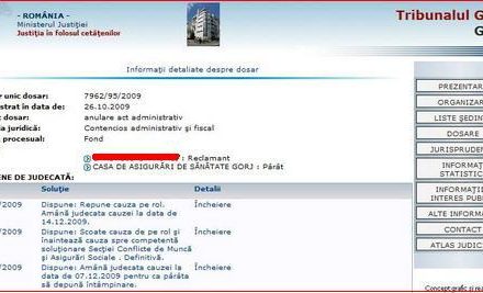 Judecătorii Tribunalului Gorj muşamalizează abuzurile CJAS