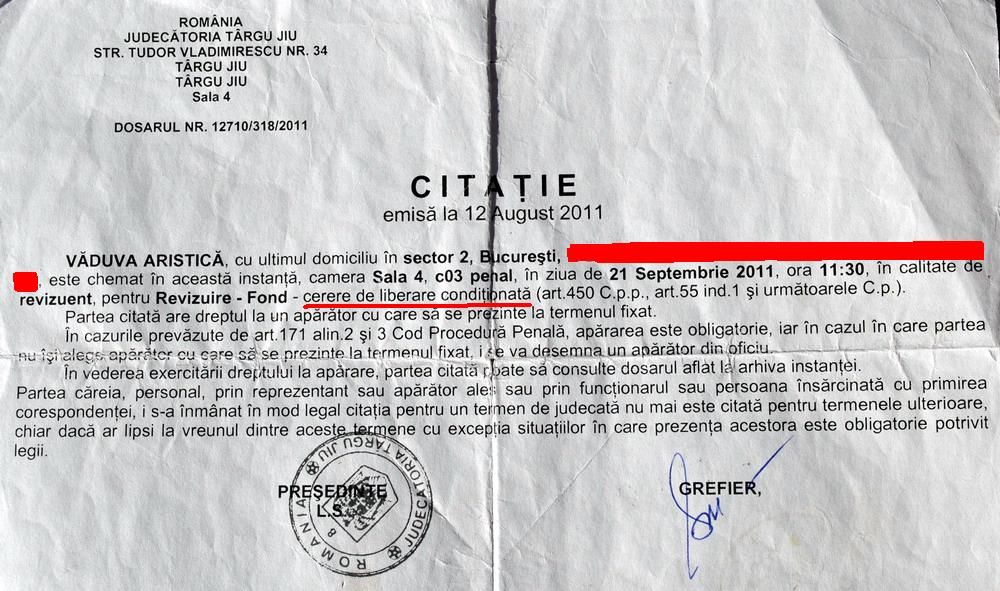 Judecătoria Târgu Jiu aduce grave ofense unui cetăţean american!