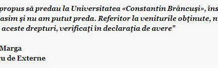 Marga a mințit când a spus că nu a luat bani publici ”de pomană” de la UCB Tg-Jiu