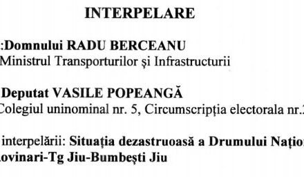 DN 66, Rovinari – Sadu, tot în neozoic, țața Popeangă mai vrea o dată PARLAMENTAR?!