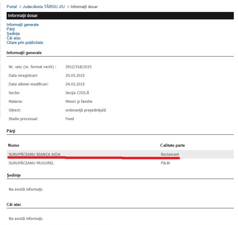 Revoltător! Judecătoria Târgu Jiu votează ”la vedere” cu fostul deputat Surupăceanu! Mamei, despărțite de fiul ei, i s-a dat ”IGNORE”
